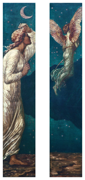 Psyche schaut dem in die Nacht entschwindenden Amor nach/ Amor fliegt davon from Sir Edward Burne-Jones