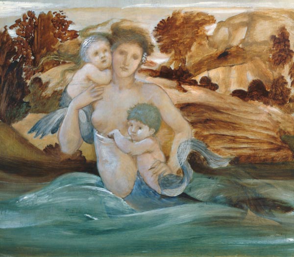 Mermaid with her Offspring from Sir Edward Burne-Jones
