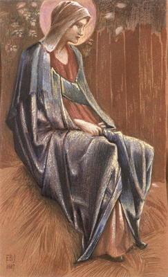 The Virgin, 1887 (coloured chalks and gold)