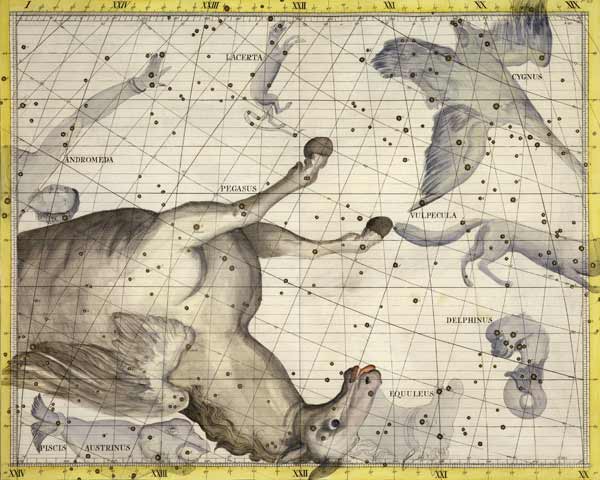 Constellation of Pegasus, plate 25 from 'Atlas Coelestis', by John Flamsteed (1646-1710), published from Sir James Thornhill