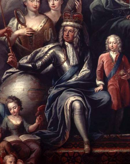 George I and his grandson, Prince Frederick, detail from the Painted Hall from Sir James Thornhill