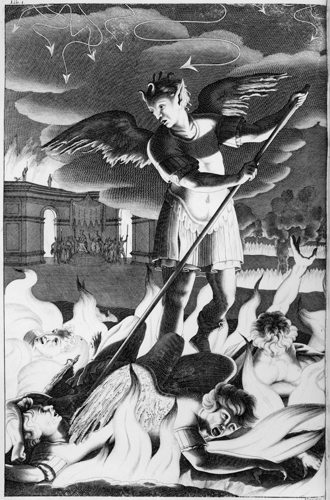 Satan, illustration from ''Paradise Lost'' John Milton, fourth edition 1688 from Sir John Baptist de Medina