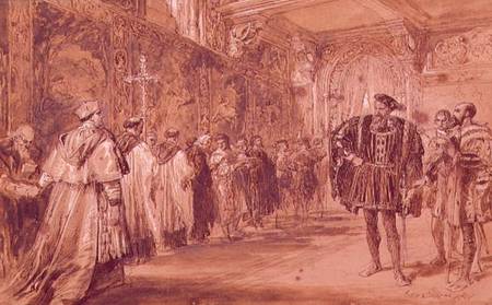 Henry VIII and Cardinal Thomas Wolsey from Sir John Gilbert