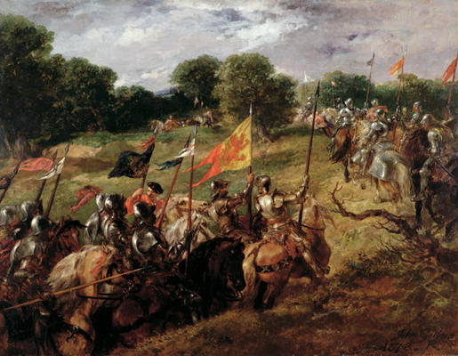 'With all their banners bravely spread', 1878 (oil on canvas) from Sir John Gilbert