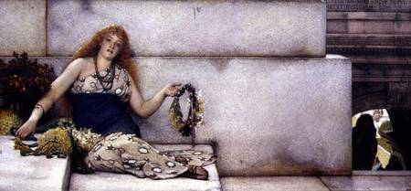 Spring Flowers: Garland Seller on the Steps of the Temple from Sir Lawrence Alma-Tadema