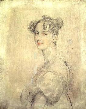 Portrait of Princess Darya Lieven (1785-1857), 1820-23 (pencil, red and white