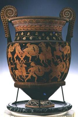 Red-figure volute krater depicting the Battle of the Greeks and the Amazons, Apulian (ceramic) (see from Sisyphus Painter