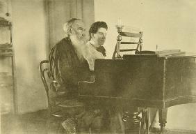 Leo Tolstoy and Daughter Alexandra at the Piano