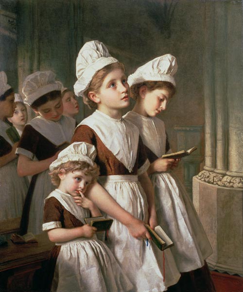 Foundling Girls at Prayer in the Chapel from Sophie Anderson