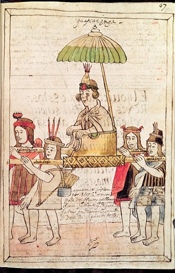 Illustration of Huascar Inca from ''Historia y Genealogia Real de los Reyes Incas del Peru, de sus h from Spanish School