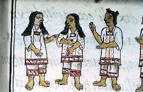 Ms Palat. 218-220 Book IX Female Aztec costumes, from the ''Florentine Codex'' by Bernardino de Saha