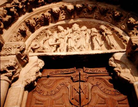 Tympanum of west portal of Sta Maria del Azogue from Spanish School