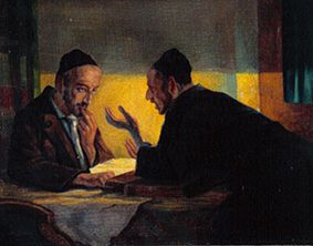 Two Jews at the Talmud studies. from Stanislaw Bender