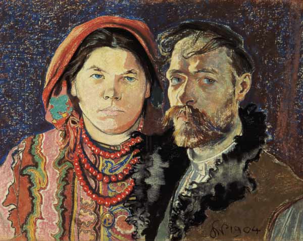 Self-portrait with Mrs (Autoportret z zona) from Stanislaw Wyspianski