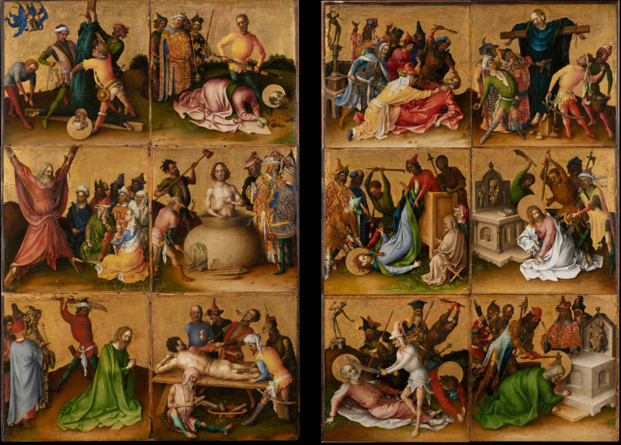 Two altarpiece wings with the Martyrdom of the Apostles from Stefan Lochner