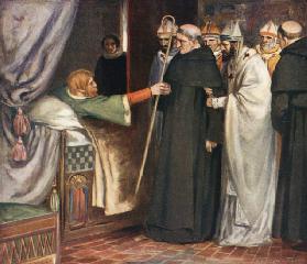 Saint Anselm Refusing the Archbishopric (colour litho)