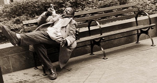 Drunk man on a park bench from Stephen  Spiller