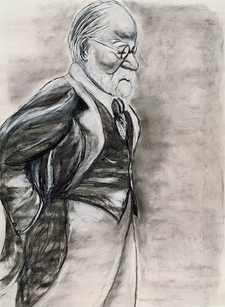 Sigmund Freud (1856-1939) 1998 (charcoal and pastel on paper)  from Stevie  Taylor