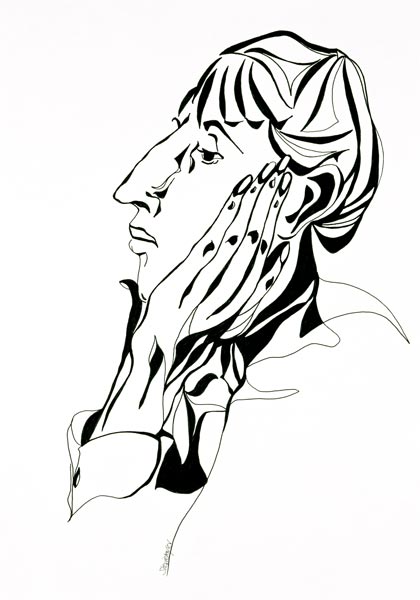 Portrait of Aubrey Beardsley (1872-98) inspired by the photograph by Frederick Evans (1853-1943) 199 from Stevie  Taylor