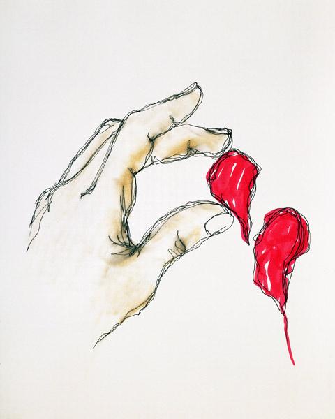 A Piece of Your Heart, 1996 (pen & w/c on paper) 