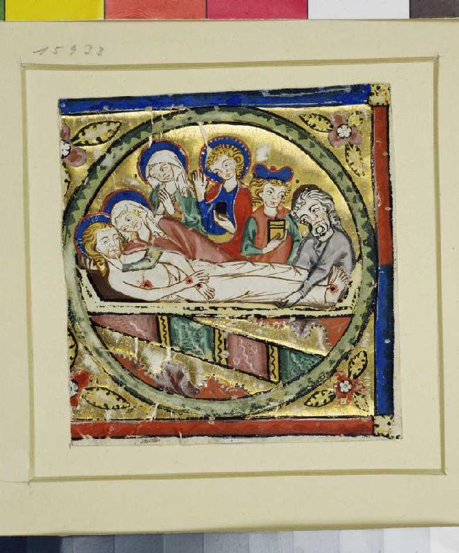 Grablegung Christi: Miniatur aus dem "Katharinentaler Graduale" from St. Katharinenthal & High Rhine Meister
