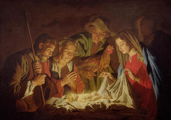 Adoration of the Shepherds (oil on canvas) from Stomer