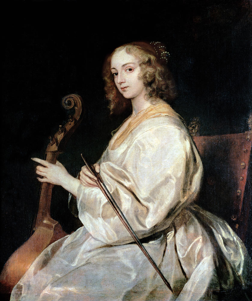 Young Woman Playing a Viola da Gamba from (studio of) Sir Anthony van Dyck