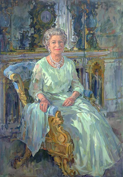 Her Majesty the Queen, 1996 (oil on canvas)  from Susan  Ryder