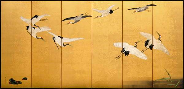 Reeds and Cranes, Edo Period from Suzuki Kiitsu