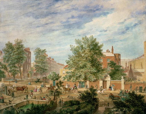 Marylebone Road at the Junction with Lisson Grove Showing the Philological School in Summer, 1849 (w from T. Paul Fisher