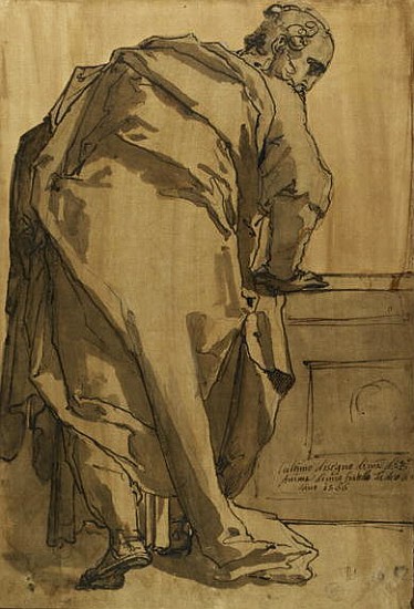 A Heavily Draped Apostle Seen from Behind, 16th century from Taddeo Zuccaro