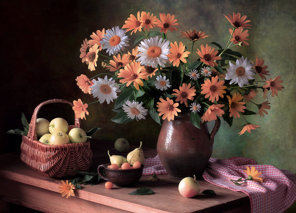 Still life with daisies and apples from Tatyana Skorokhod (Татьяна