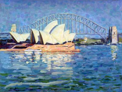 Sydney Opera House, AM, 1990 (oil on canvas) 