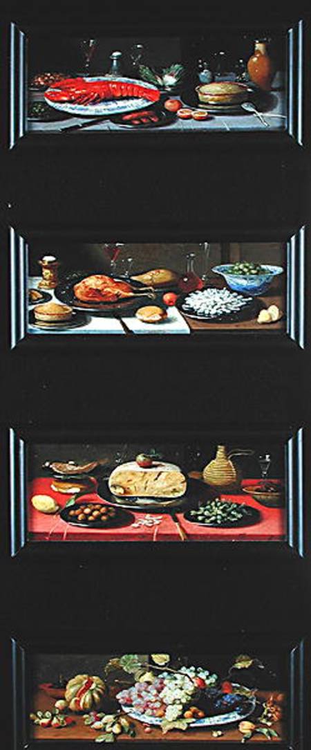 Four Still Lives of Food and Fruit from the Elder Kessel