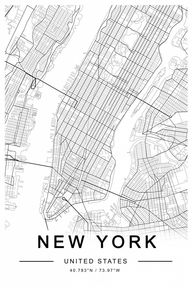 New York  Map from THE MIUUS STUDIO