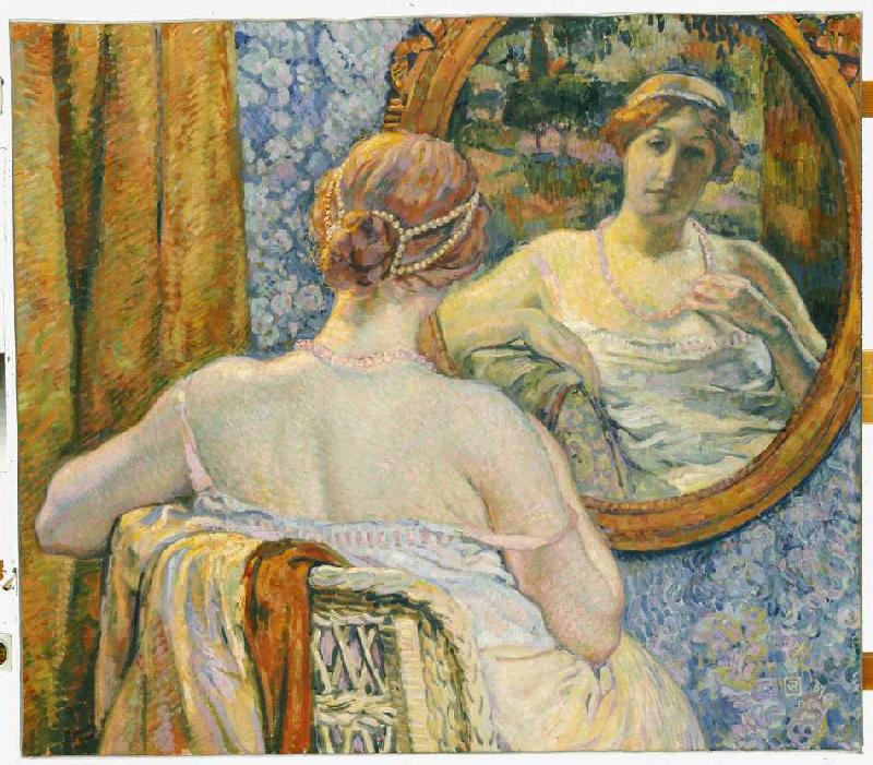 Frau beim Blick in den Spiegel from Theo van Rysselberghe