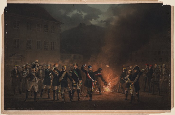 Torchlight procession at Heidelberg on 30 January 1857 from Theodor Verhas