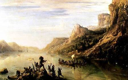 Jacques Cartier (1491-1557) Discovering the St. Lawrence River in 1535 from Théodore Gudin