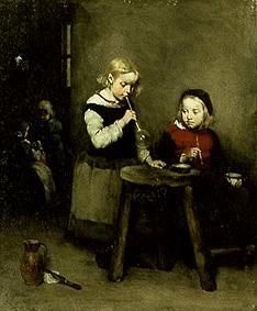 Children at the soap-bubble game from Théodule-Augustin Ribot