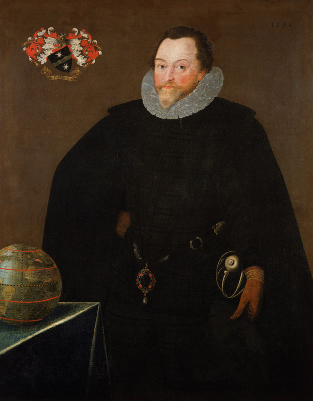 Portrait of Sir Francis Drake (1540-1596) 1591 from the Younger Gheeraerts Marcus
