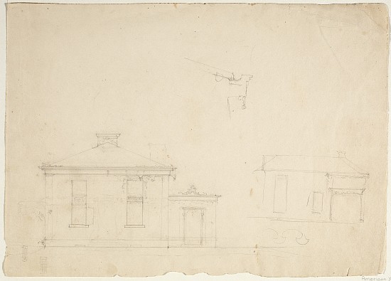Two Elevations for New Studio at Cedar Grove from Thomas Cole