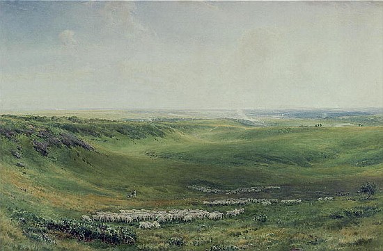 Wide Pastures, Sussex (watercolour) from Thomas Collier
