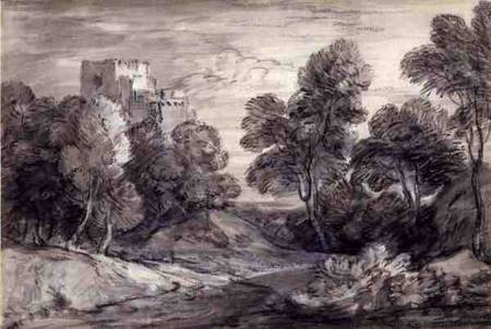 Wooded Landscape with a Castle from Thomas Gainsborough