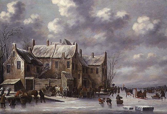 Winter Scene with View at Medemblik from Thomas Heeremans