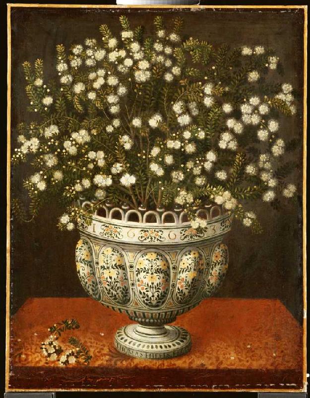 Myrtenstrauß in einer Majolika-Vase from Thomas Hiepes