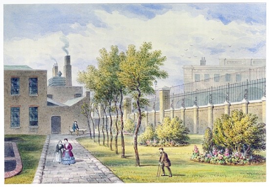 Garden of St. Thomas''s Hospital, Southwark, London from Thomas Hosmer Shepherd