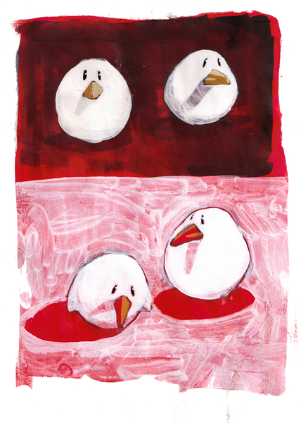 Birds on Black and White on Red from Thomas MacGregor