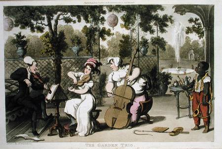The Garden Trio, from 'The Tour of Dr Syntax in search of the Picturesque', by William Combe from Thomas Rowlandson