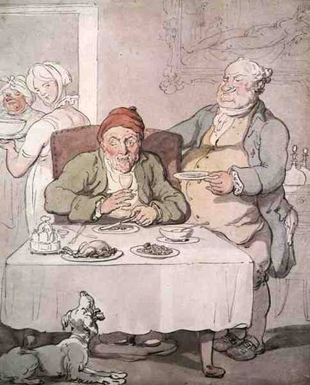 Gluttony (pen & w/c on paper) from Thomas Rowlandson
