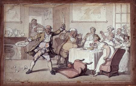 Madness at the Dinner Table from Thomas Rowlandson